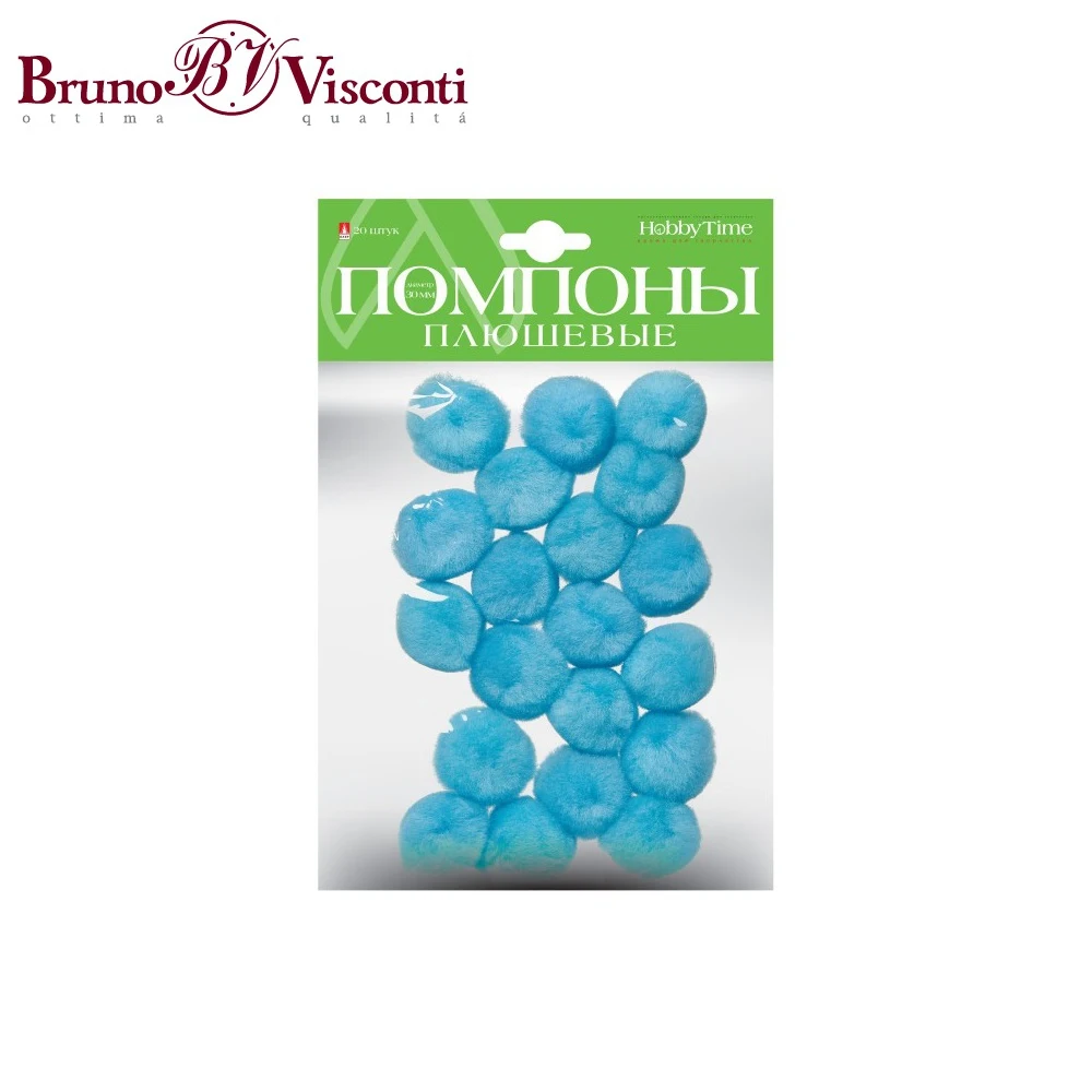 Помпоны плюшевые 30 ММ 20 ШТ ГОЛУБЫЕ 2-251/10 BRUNO VISCONTI |