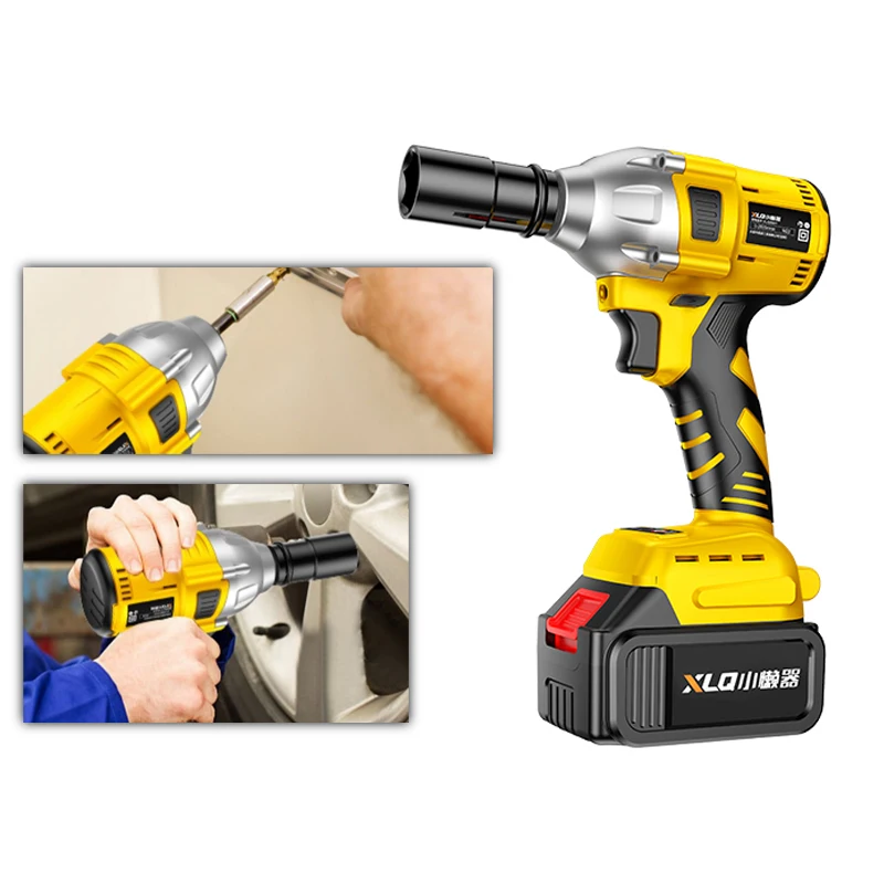 

Electric Wrench Frame Electric Brushless Impact Electric Wrench Lithium Battery Rechargeable Air Gun High Torque Powerful Wrench