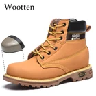 Рабочие защитные ботинки размера плюс, кожаные уличные кепки со стальным носком, устойчивые к ногам, небьющиеся мужские защитные ботинки # YS1706