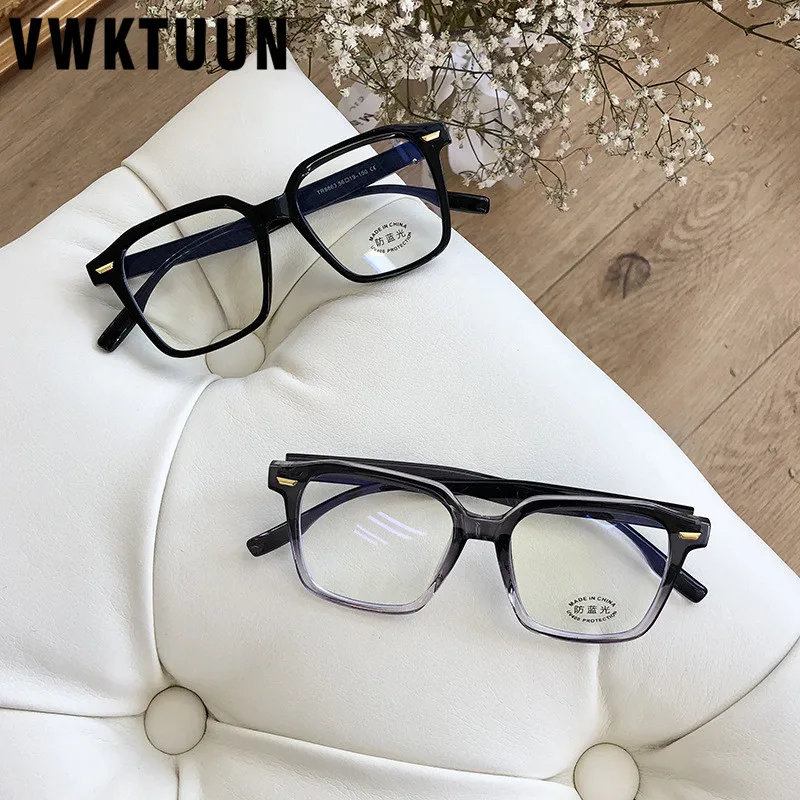 

VWKTUUN TR90 Myopia Eyeglasses Frame For Men Square Glasses Frame Women's Reading Computer Glasses Anti Blue Light Glasses