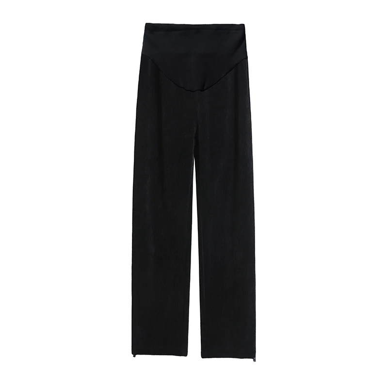 

569# Autumn Maternity Straight Pants Casual Loose Elastic Waist Belly Pants Clothes for Pregnant Women Winter Velvet Pregnancy