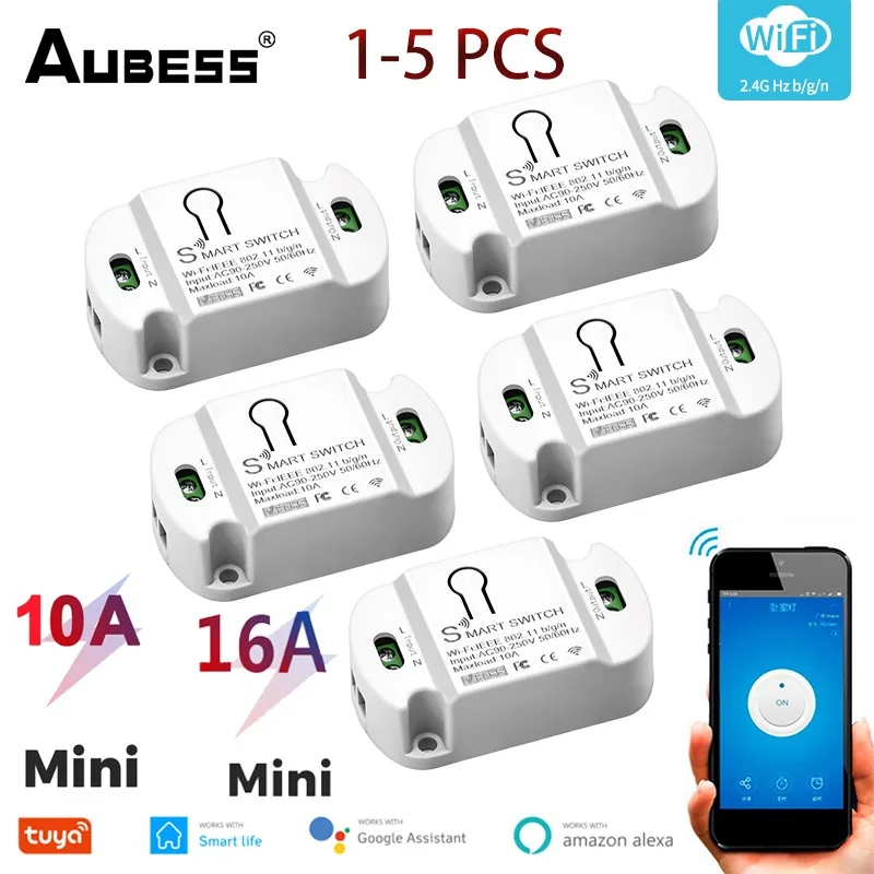 

Tuya WiFi 16A 10A Switch Wireless Remote Smartlife App Timer Smart Home Automation Voice control Work with Alexa Google Home