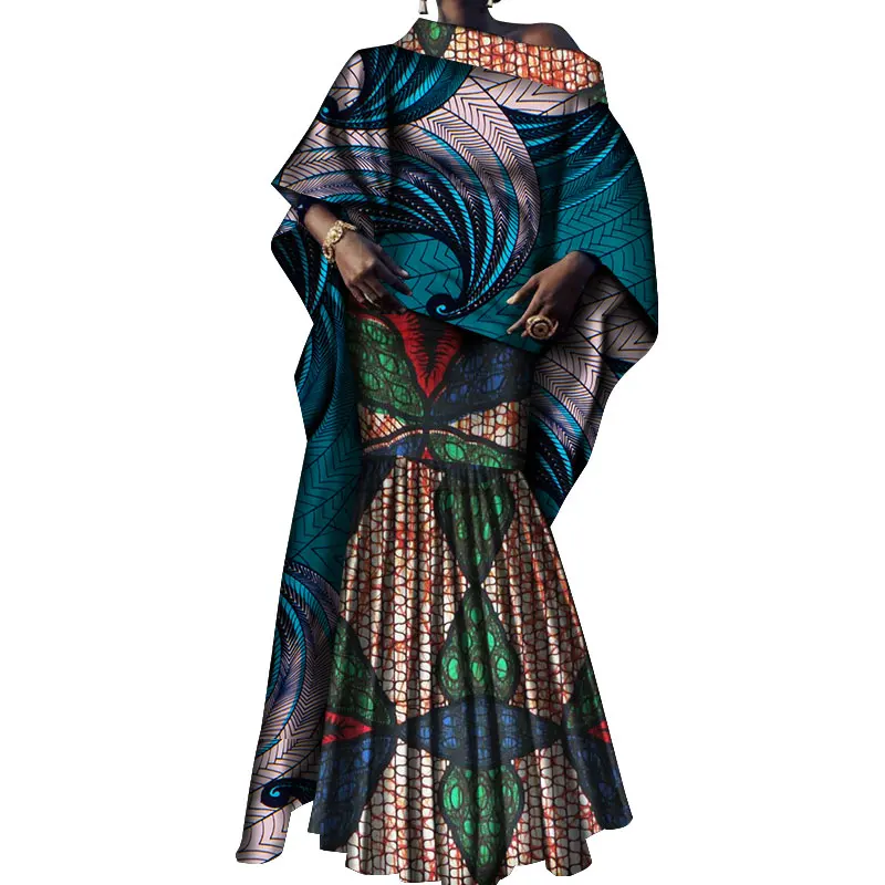 Женский комплект из 2 предметов с длинным топом и юбкой в африканском