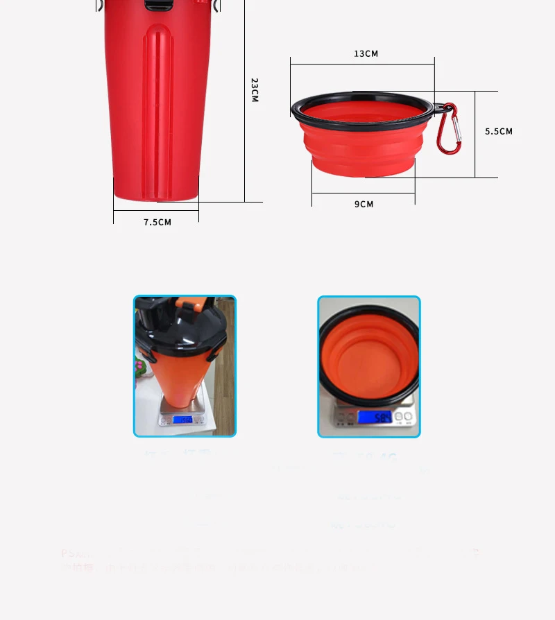 

Z30 Pet Food Cup Portable Drinking Water Bottle Folding Dog Food Bowl Outdoor Accompanying Water Cat Dog Accessories