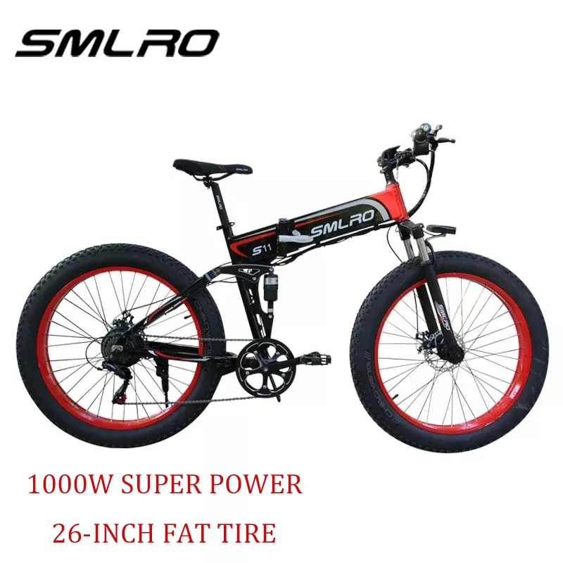 2021 New Foldable Electric Bicycle 1000W High Power Ebike 48V 10/14Ah Battery Electric Mountain Bikes for Adults and Teens