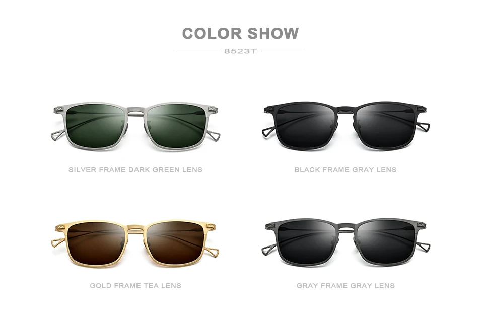 

Pure Titanium Retro Unisex Full Rim Polarized Sunglasses Frame Goggle Mirrored UV400 Vintage Driving Sun Glasses Women Men