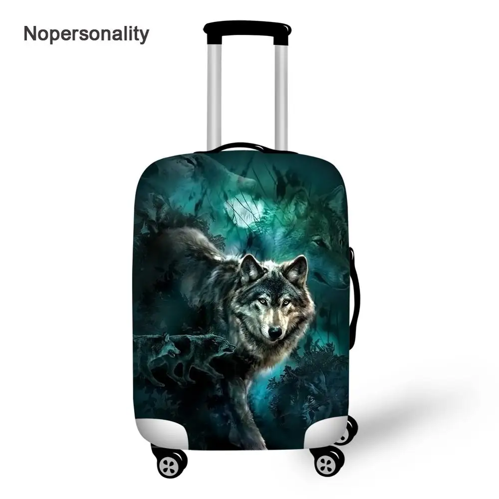 

Чехол Nopersonality для чемодана с 3D изображением волка, защитный эластичный Чехол 18-32 дюйма для путешествий, багажа, эластичный чехол