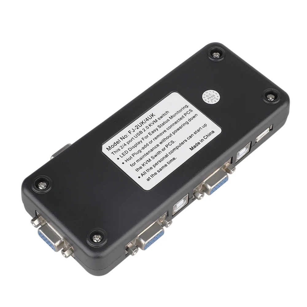 4 порта USB 2 0 KVM переключатель коробка + Кабели клавиатура Монитор VGA SVGA ПК ноутбук