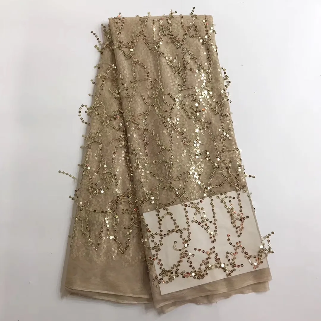 2017 новейшая ткань с блестками фабричная цена кружевная африканский тюль