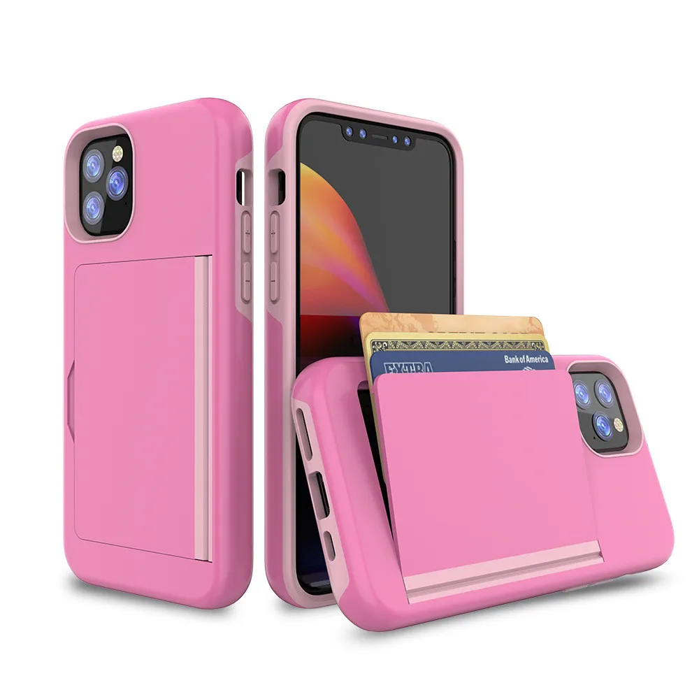 Case -Pink Карамельный цвет чехол для iPhone 11 Pro MAX 7 8 плюс 6 6s X XS чехол для MAX XR защитный чехол-бумажник с отделением для карт для iPhone 5,8 6,1 6,5 7 8 - Цвет: Case -Pink