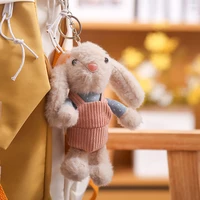 long ear rabbit cat keychain toy pendant plush strap doll bag car accessories cute key ring gift kawaii backpack for girls