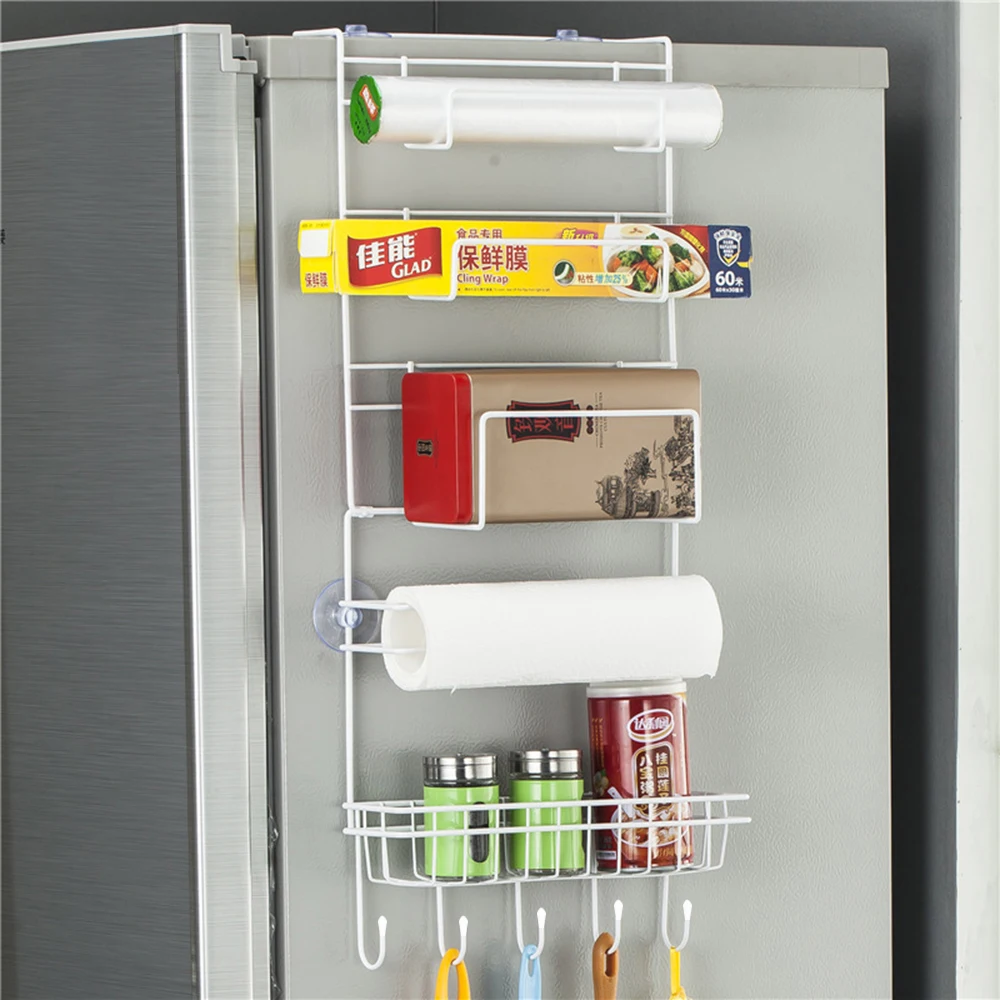 Фото Многослойный органайзер для холодильника боковой держатель кухонных