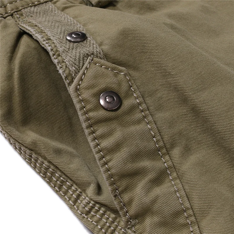 

Hot Sale Cotton Straight Pants Men Casual Multi-Pockets Cargo Pants Khaki Loose Male Trousers High quality,Size 36,38,40