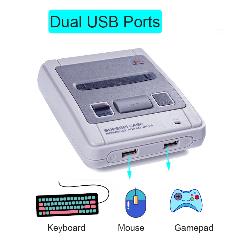 Retroflag SUPERPi CASE-J с Raspberry Pi 3B игровая консоль встроенный 15000 + игры ретро-игр игроков