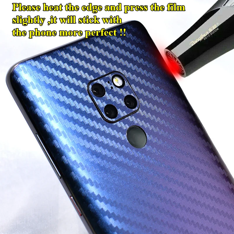 Для huawei mate 9 10 20 Pro X 20X Lite 3D Градиент из углеродного волокна полное заднее покрытие Наклейка защитная наклейка для телефона