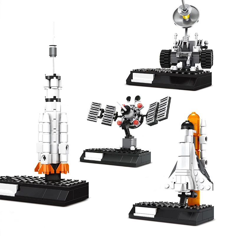 

2022 Space Carrier Rocket Brick Shuttle Launcher Center Satellite Lunar Probe Building Blocks Model For Kids Adults Toys Gift