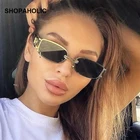 Очки солнцезащитные женские квадратные в стиле ретро, модные брендовые винтажные маленькие прямоугольные солнечные очки для путешествий, в металлической оправе, в стиле панк