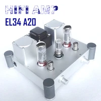 a20 el34 class a single ended vacuum tube amplifier 10wx2 home hifi audio amplificador desktop aluminum alloy can upgrade jjel34