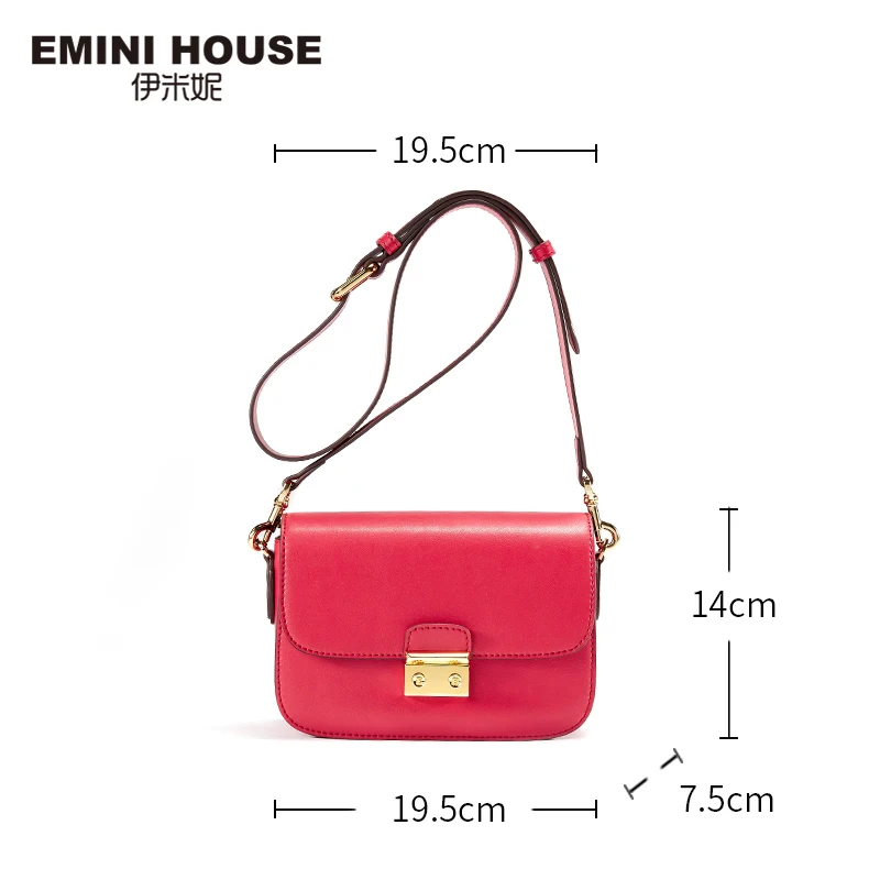 EMINI HOUSE, классические сумки с замком, женские сумки из спилка, женская сумка через плечо, сумки через плечо для женщин, высокое качество, женская сумка-мессенджер