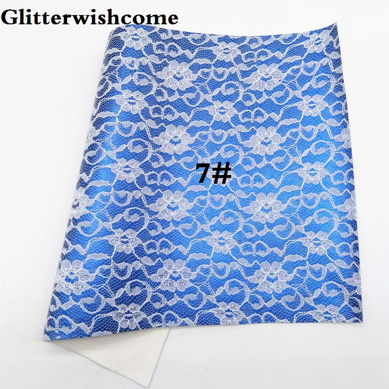 Glitterwishcome 21X29 см A4 размер винил для бантов металлик Синтетическая кожа со стеганым кружевом искусственная кожа листы для бантов, GM093A - Цвет: 7