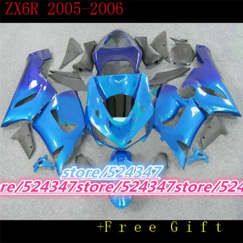 

Подходит для KAWASAKI NINJA ZX6R 05-06 обтекатель ZX-6R ZX636 05 06 2005 2006 синий черный мотокорпус