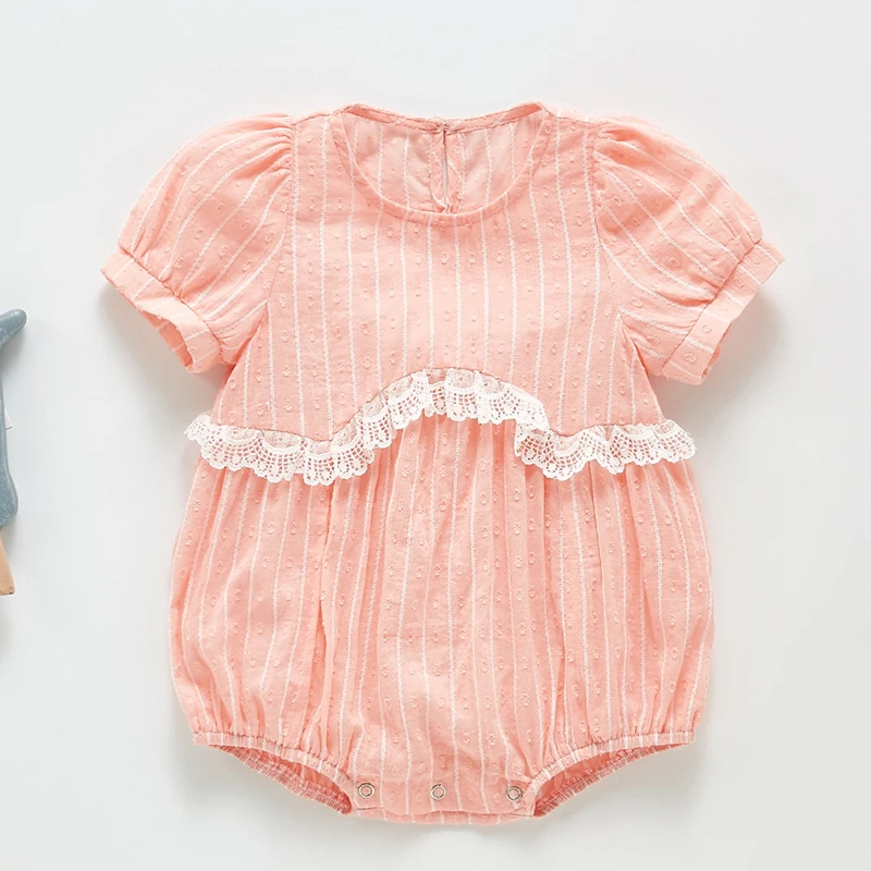 

Lovely Princess Style Toddler Baby Girl Rompers Cotton Short Sleeve Summer Baby Girl Clothes Infant Baby Girls Jumpsuit