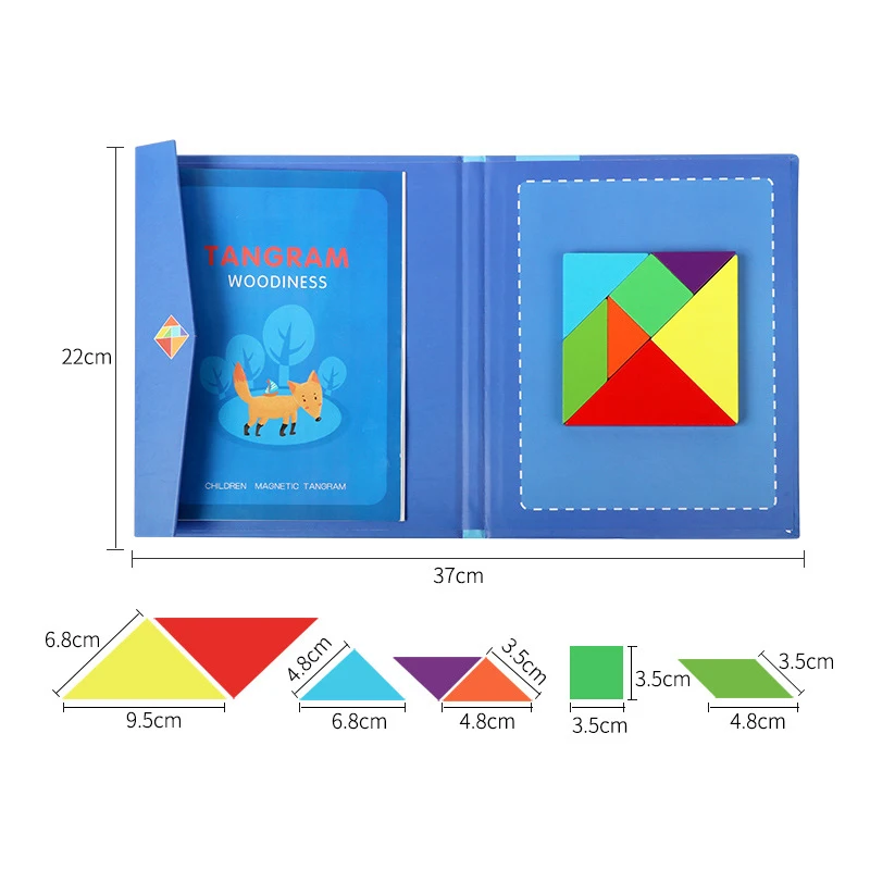 

Children's Magnetic Jigsaw Puzzle Book Wooden Toys Shapes Board Kids Early Educational Toys Development Puzzle