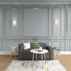Настенные обои на заказ, самоклеящиеся современные водонепроницаемые 3D наклейки серого цвета с имитацией мебели, для гостиной, спальни