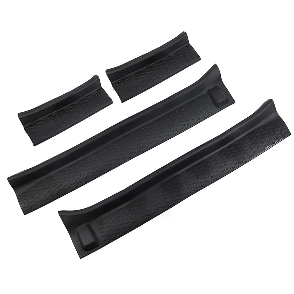 

Interior Door Entry Guards Guards Sills Decoration Rubber 4-Door 4PCS Black For Jeep Wrangler