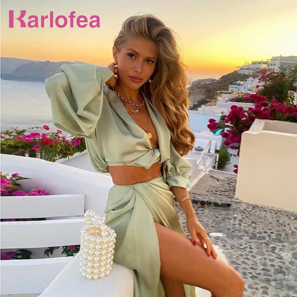 Женский комплект из 2 предметов Karlofea летняя пляжная одежда для отпуска пикантная
