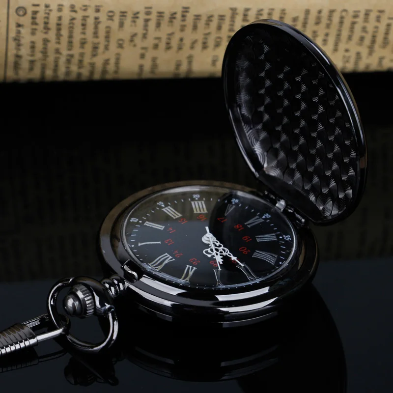 Классический модный брелок цепочка гладкая сталь кварцевые карманные часы