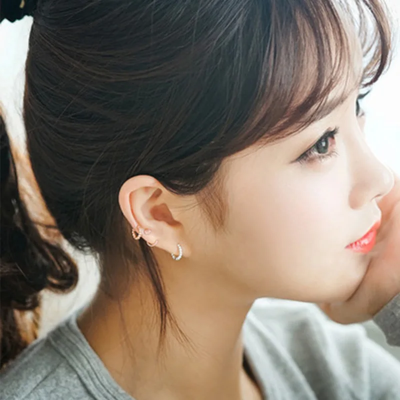 Женские серебряные серьги-кольца Trustdavis серьги-Обручи из серебра 925 пробы с