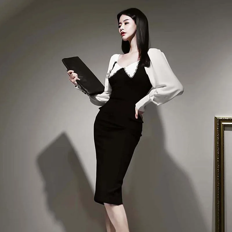 

Wimilous Women's Dress New Fashion Temperament Ladies Slim Tight Buttock Skirt