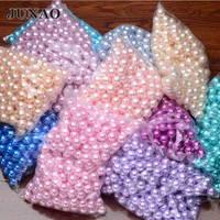 junao wholesale 2 3 4 6 8 10 12 18 20 mm pink color round pearls imitation pearl beads loose garment beads for diy crafts