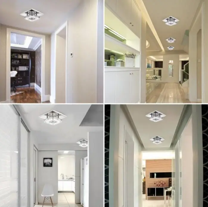 

Artpad Luxurious 12W Crystal Lamp Square Ceiling Light Indoor Lighting for Corridor Porch Kitchen Surface Mounted Ceiling Lamp