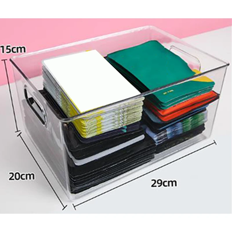 

29X20X15cm Acrylic Organizer Transparent Refrigerator Drawer Box Storage Plastic Desktop Dormitory Bathroom Storage Box