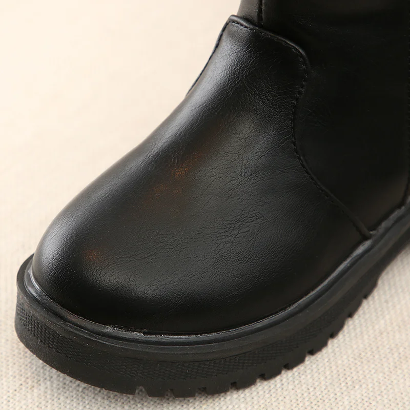 Детские кожаные ботинки до середины икры для девочек детские зимние на молнии