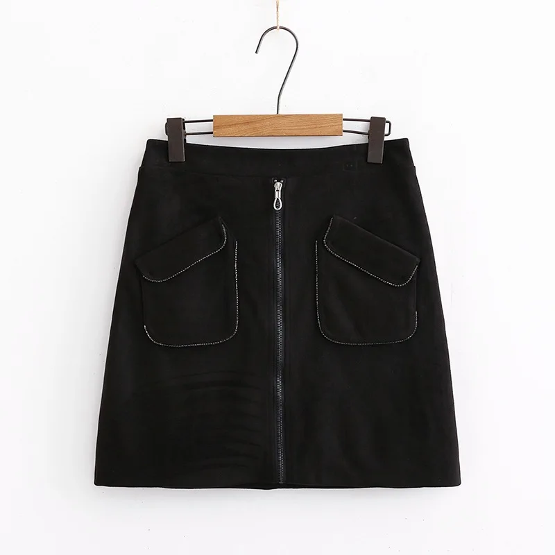Plus Size Women XL-4XL Elastic Waist A-line Mini Skirts Large Size Officewear Skirts