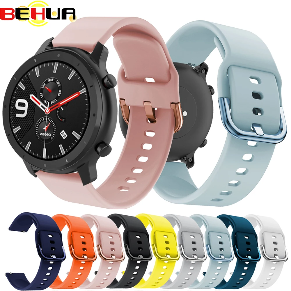 20 мм 22 спортивный ремешок для часов Xiaomi Huami Amazfit GTR 47 Stratos 2 2S 42 GTS