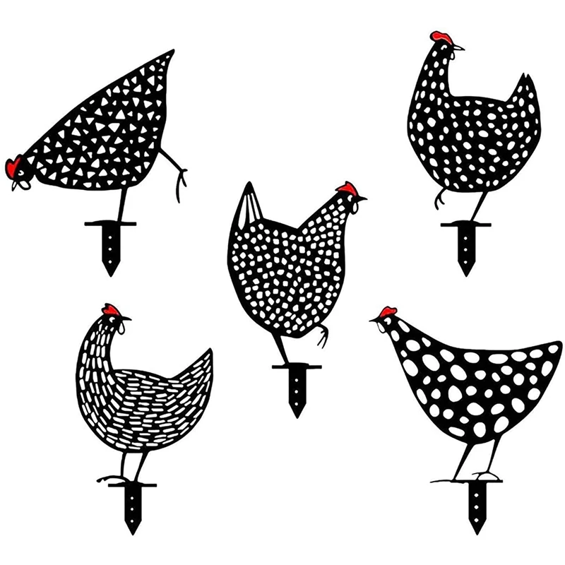 

Realistic Hen, Chicken Coop Art Garden Lawn Floor Decoration, 5 Pieces Garden Pile