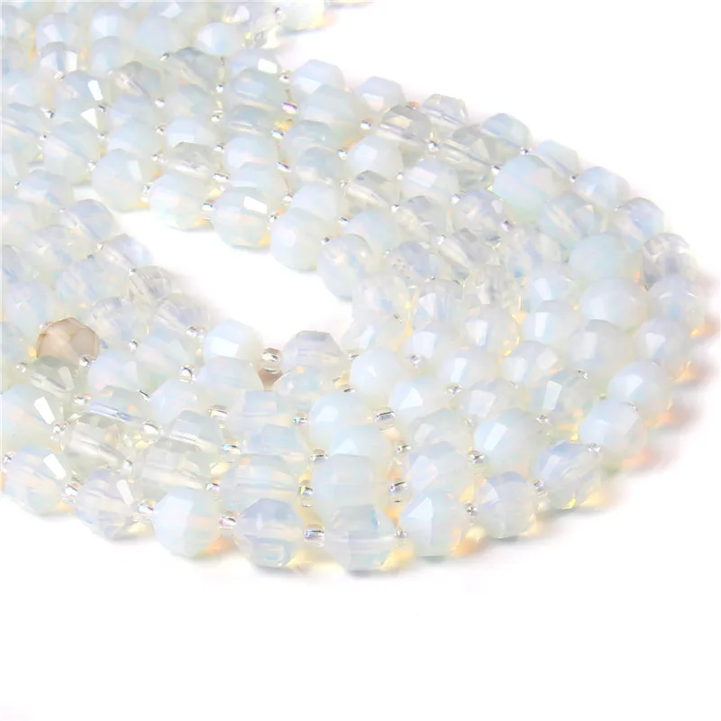 

15.5" 6/8 MM Natural Faceted Opalite Grade A Sodalite Tiger Eye Stone Beads Spacer Strand Beads For DIY Making Jewelry Accessory