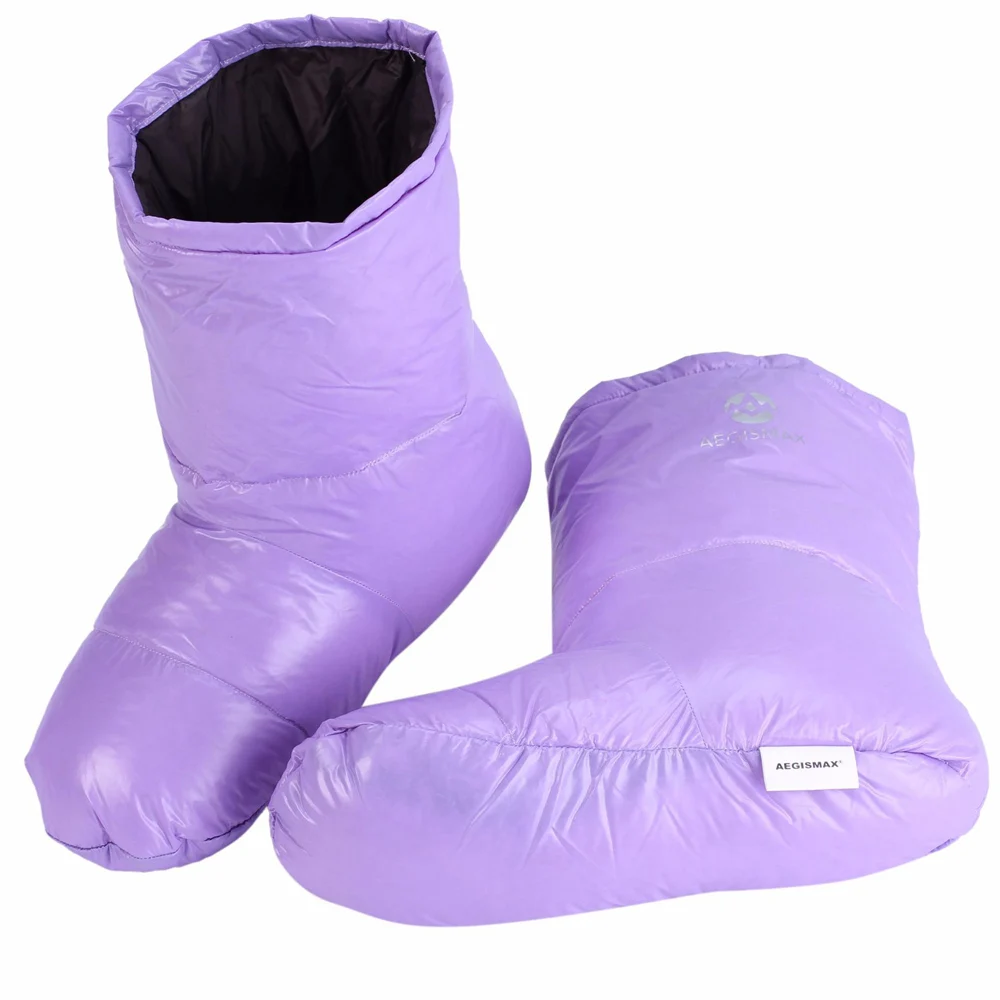 Аксессуары для спального мешка тапочки на белом утином пуху сверхлегкие мягкие