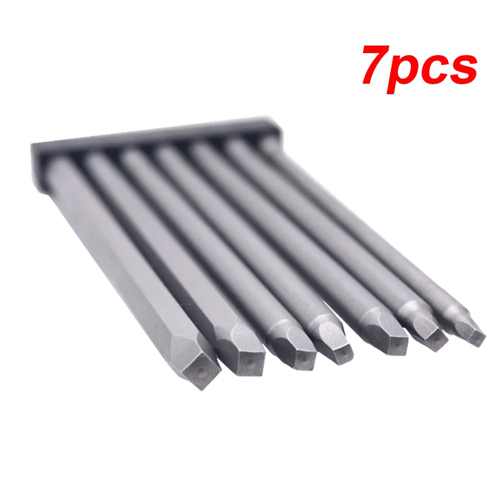 

7Pcs 150Mm 1/4 Inch Hex Square Head Screwdriver Bits S2 Surface Blasting