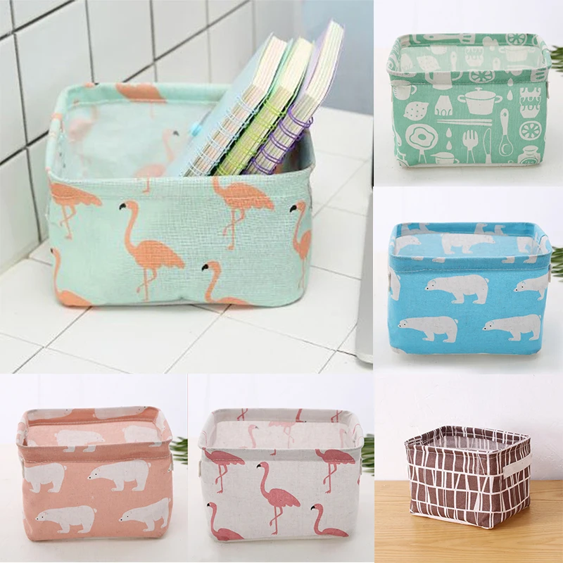 

Durable Convenient Table Basket Popular Folding Storage Bag Classic Toy Storage Basket Cute Cartoon Small Fresh Cube Pen Box