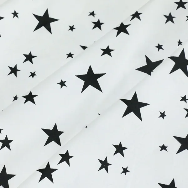 50x40cm stars Черные звезды и полосы саржевая хлопковая ткань, Лоскутная Ткань, DIY шитье стеганое жир четверти материал для ребенка и ребенка - Цвет: 50x40cm stars