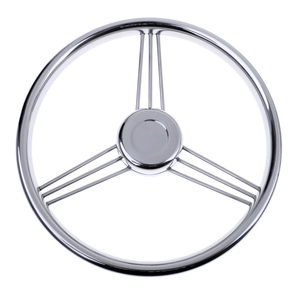 Stainless Steel 13&quot Steering Wheel with Knob 3 Spoke for Boat Marine Yacht | Автомобили и мотоциклы