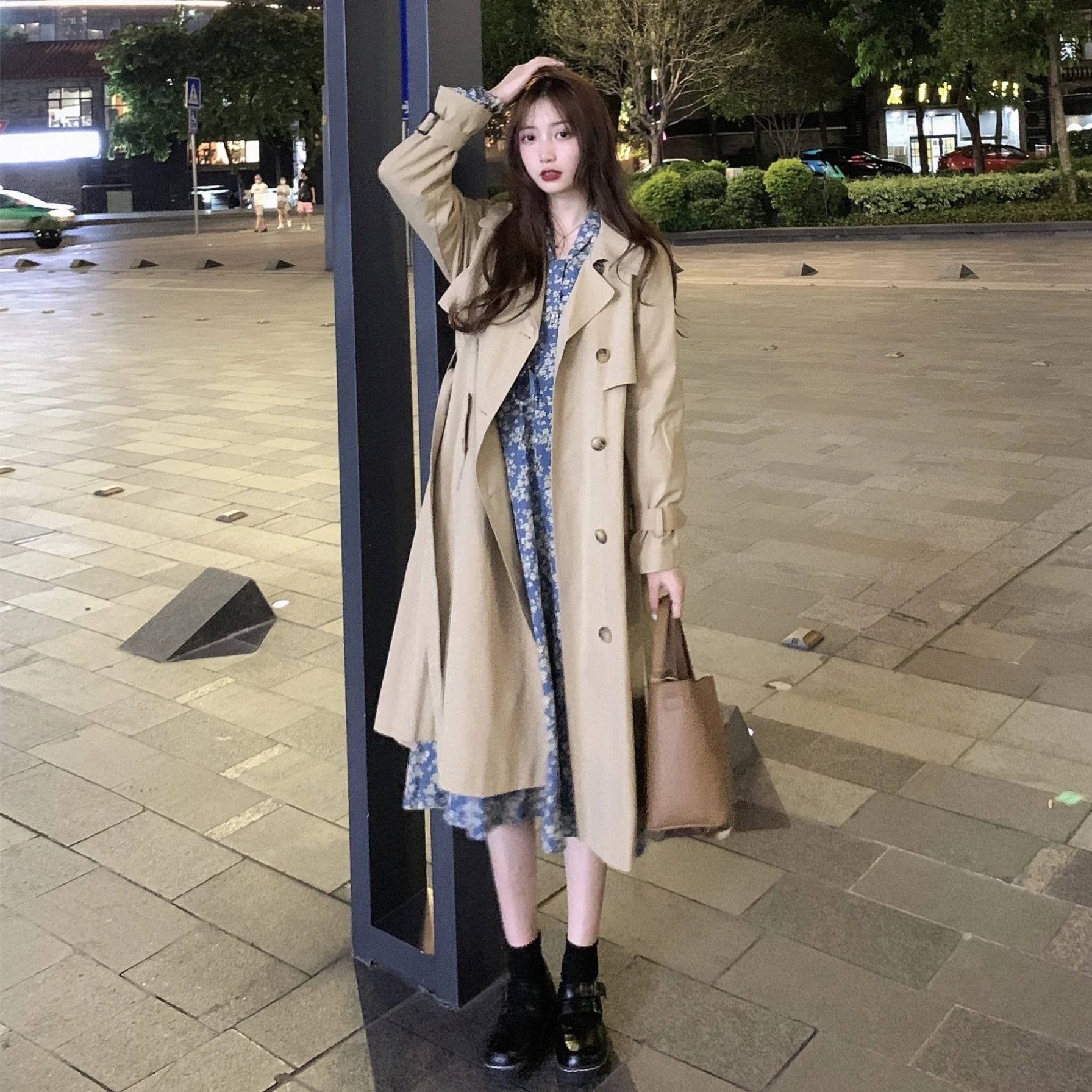

Make firm offers ~ # 9863 han edition of the new paragraph dust coat grows in khaki temperament coat joker autumn jacket