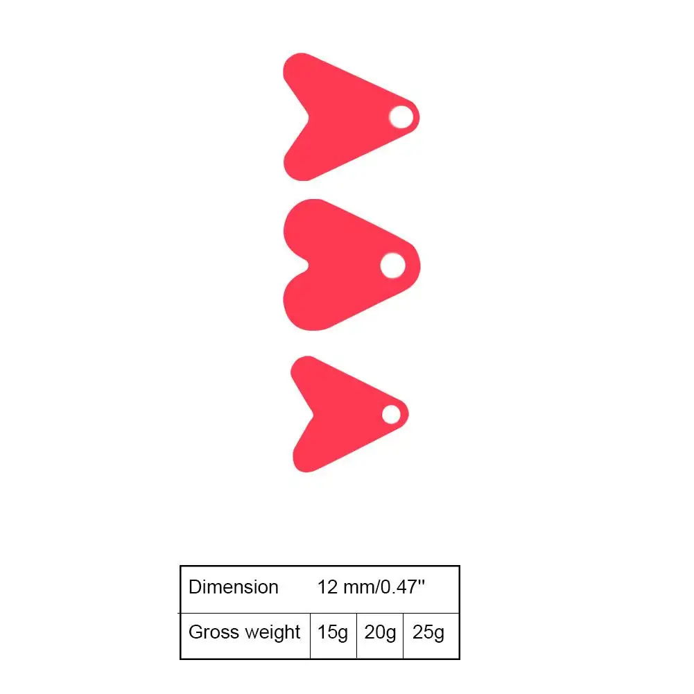 

100pcs 15/17/22mm Fish-Tail Shaped Artificial Fishing Bait Sequins Plastic Red Heart Tablets Sequin for Attracting Fish