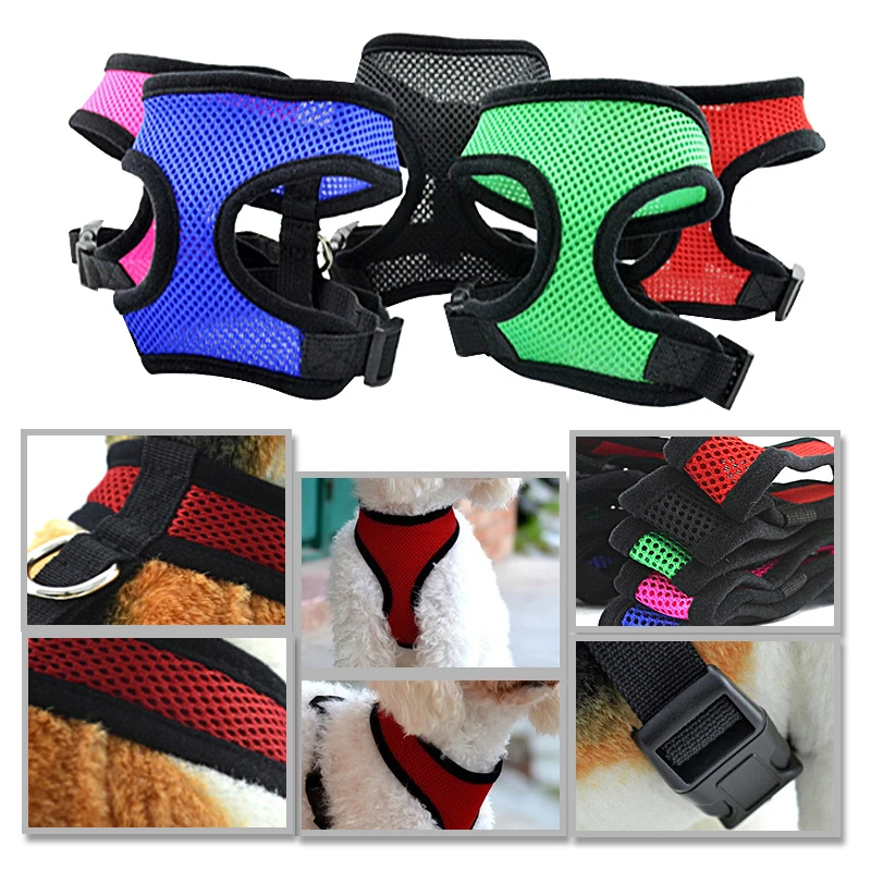 Жгут ошейник для домашних животных однотонный Воздухопроницаемый жилет мопса