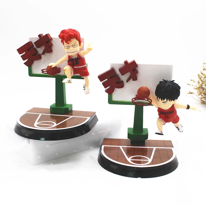 

14cm Anime Hanamichi Sakuragi Kaede Rukawa Action Figure PVC 2 Models Basketball Board Cake Decoration Collection Model Toy Gift
